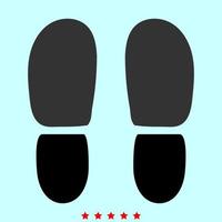 Traces the heels of shoes it is color icon . vector