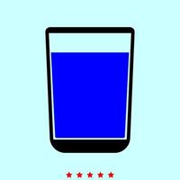 Glass with fluid it is color icon . vector