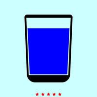 Glass with fluid it is color icon . vector