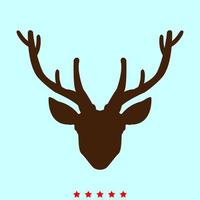 Head deer set it is color icon . vector