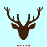 Head deer set it is color icon . vector