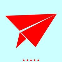 Paper airplane set it is color icon . vector