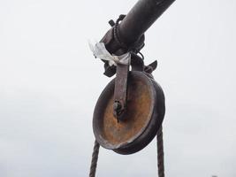 pulley in building site with copy space photo