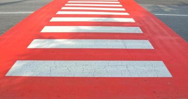 red and white zebra crossing photo