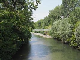 River Dora in Parco Dora park in Turin photo