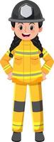 A firefighter cartoon character on white background vector