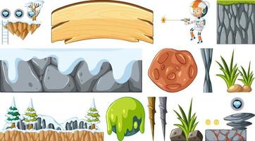 Set of isolated game objects and elements vector