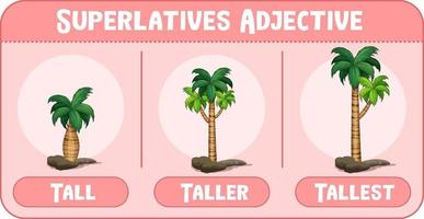 Superlatives Adjective for word tall vector