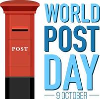 World Post Day banner with a postbox vector