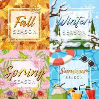 Four Seasons Typographic Posters vector