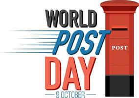 World Post Day banner with a postbox vector