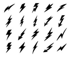 Thunder and Bolt Lighting flash vector collection set.