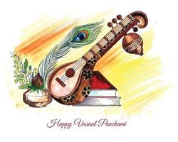 Happy vasant panchami celebration card background vector