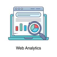 Business data under magnifying glass, concept of web analytics vector