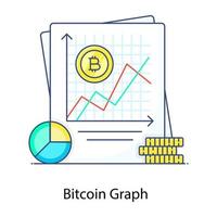 imagen vectorial de gráfico de bitcoin, diseño de contorno relleno de primera calidad vector