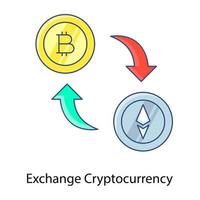 icono editable de criptomoneda de intercambio en estilo de esquema de concepto plano vector