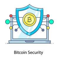 icono de seguridad bitcoin en estilo de vector de moda