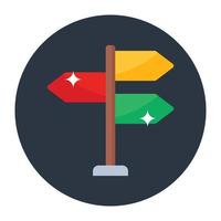 Roadside arrows, finger post concept in modern flat style vector