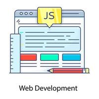 Website developing application, flat outline icon of web development vector