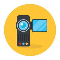 Handycam vector in flat rounded icon