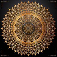 Golden Gradient Mandala Curve Background vector