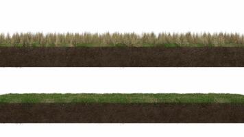 abstract background of mockup terrain floor with dirt and grass, 3D illustration rendering photo