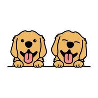 Cute dibujos animados de cachorro golden retriever, ilustración vectorial vector