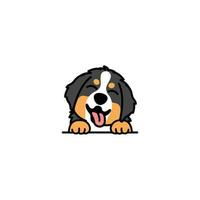 lindo cachorro de montaña bernés caricatura sonriente, ilustración vectorial vector