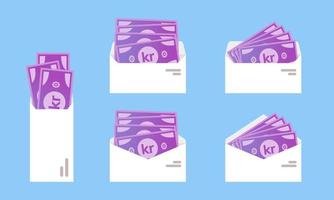 Norwegian Krone Money in Envelope vector