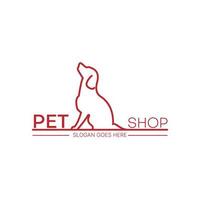 DOG PET SHOP LOGO DESIGN TEMPLATE. VECTOR ILLUSTRATION