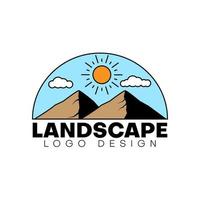 classic landscape logo design inspiration. vector illustration