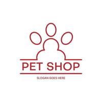 DOG PET SHOP LOGO DESIGN TEMPLATE. VECTOR ILLUSTRATION