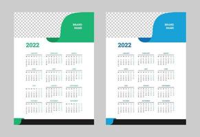 Calendar 2022 corporate design. New year 2022 calendar design vector