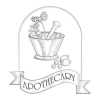 Apothecary Sign and Illustration vector