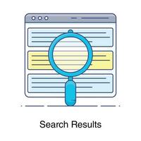 Editable flat style of search results icon vector