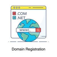 un diseño de icono de registro de dominio vector