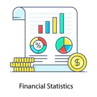 Analysis of financial assets, flat outline vector of financial statistics