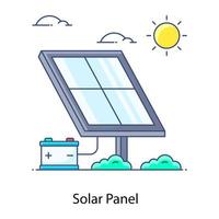 icono conceptual de panel solar, célula solar vector