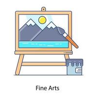 Fine arts flat outline icon, artwork vector