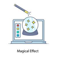 Magical effect flat outline icon, designing vector