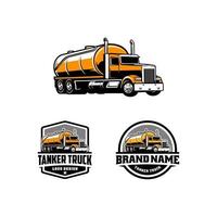 set of tanker truck logo vector