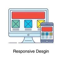 Responsive design vector in flat design.