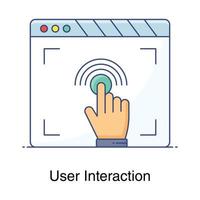 Modern technology icon of finger tap, user interaction vector