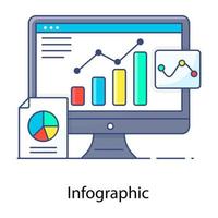 Increase customer loyalty flat outline concept icon, improved business performance vector