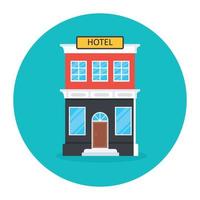 A luxury building denoting hotel in flat icon vector