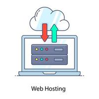 Web hosting flat outline icon, hosting services