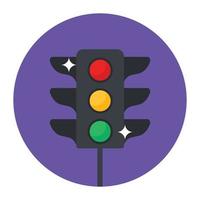 Traffic signals or traffic lights vector in flat design