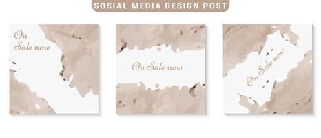 media social post template set collection vector