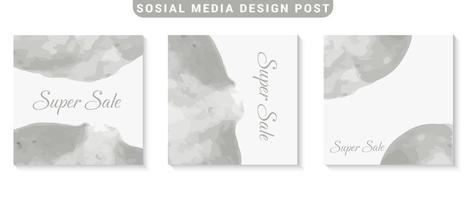 social media post template set for promotion vector