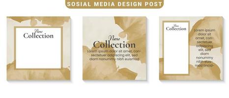 Set of minimal editable social media post templates vector